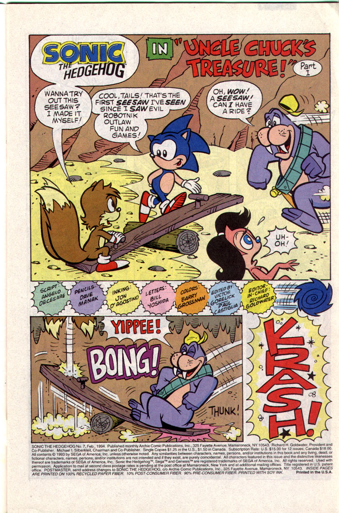 Sonic - Archie Adventure Series February 1994 Page 1